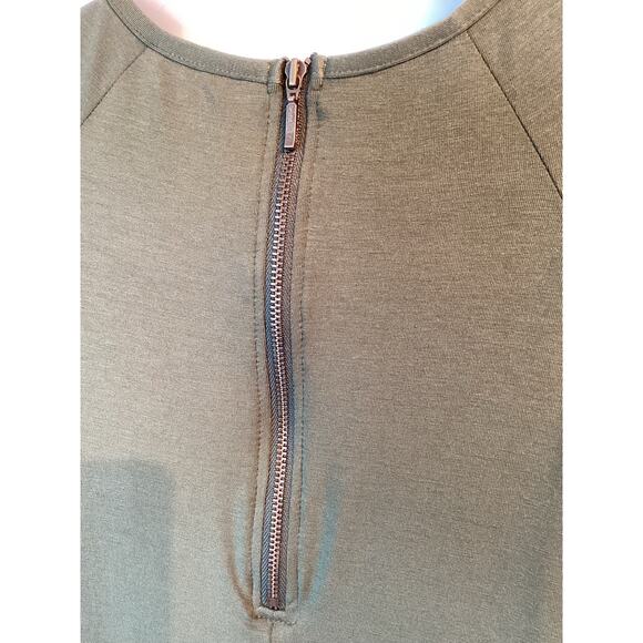 NWT Garnet Hill Luna-Lace Inset Sheath Dress XS Green Stretch Pockets Zip Accent - Picture 5 of 16